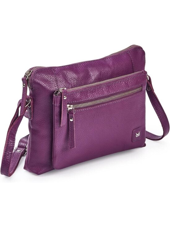 Handbags - Women's Purple Genuine Leather Sling Purse with Adjustable Strap Crossbody bags